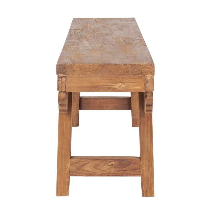 Banc sculpté en bois massif naturel par East at Main