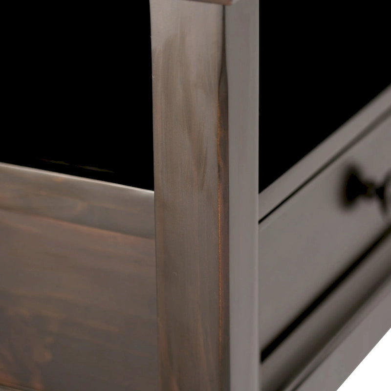 Table Basse Rectangulaire de Transition WYNDENHALL Halifax en BOIS MASSIF, 112 cm de large, Brun Hickory - Brun Hickory