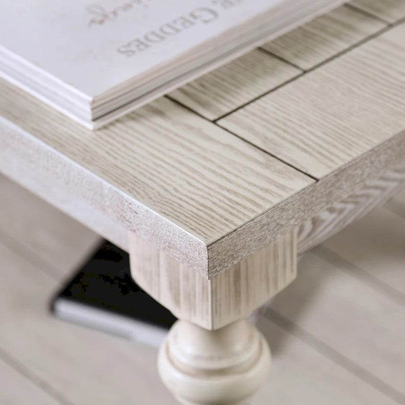Table basse 1 tablette en bois blanc rustique Tost 132 cm par Furniture of America