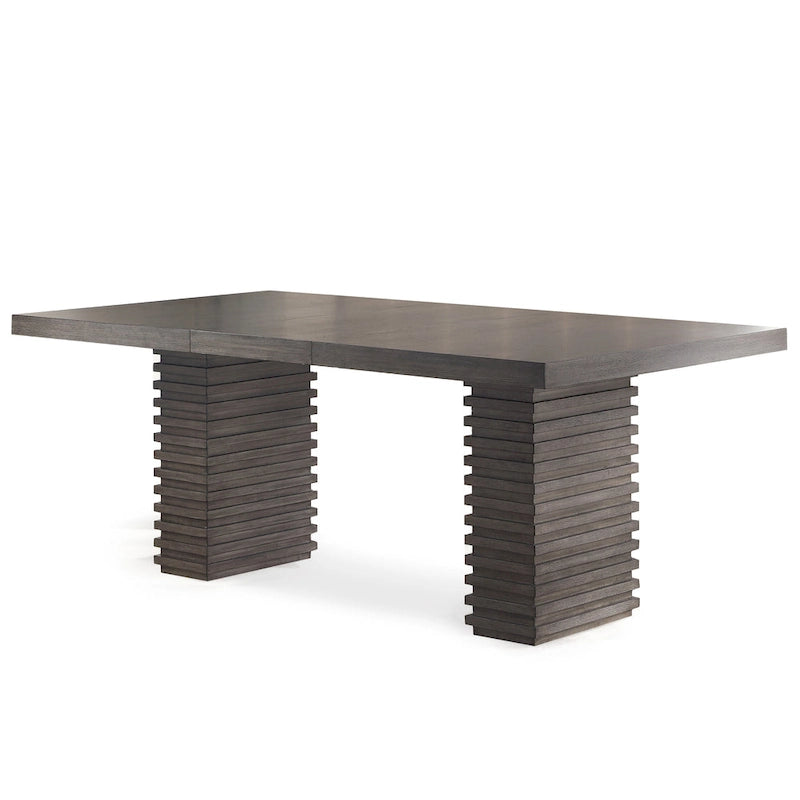 Table à manger contemporaine en bois gris-brun Steve Silver Milano de 78 po