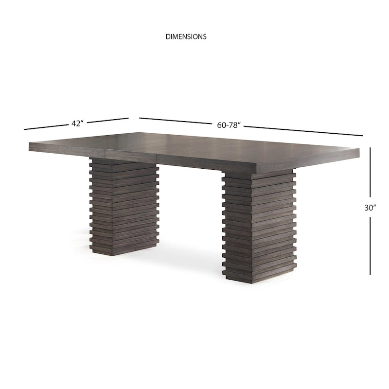 Table à manger contemporaine en bois gris-brun Steve Silver Milano de 78 po