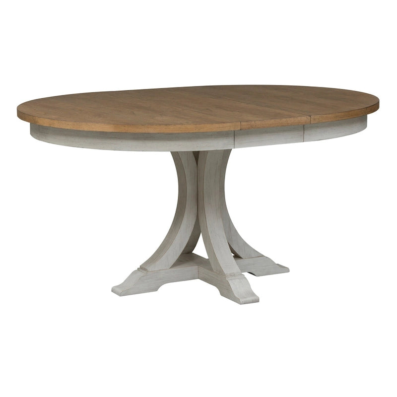Table à Pied Central Blanc Ancien Repensée Façon Ferme