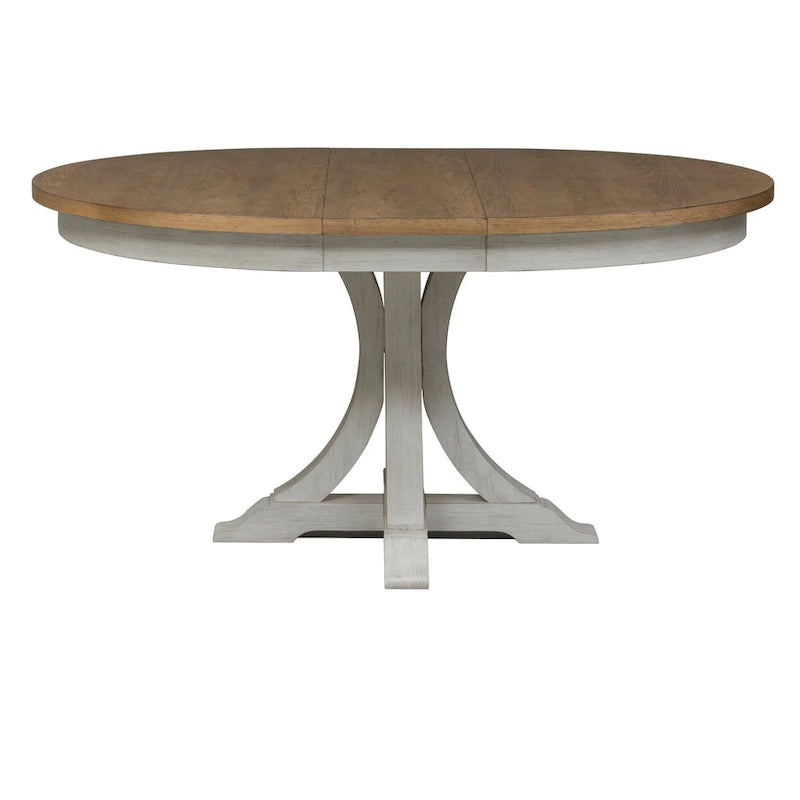 Table à Pied Central Blanc Ancien Repensée Façon Ferme