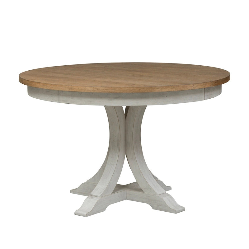 Table à Pied Central Blanc Ancien Repensée Façon Ferme
