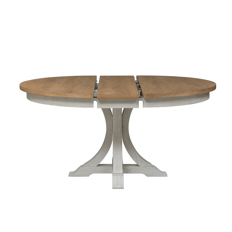 Table à Pied Central Blanc Ancien Repensée Façon Ferme