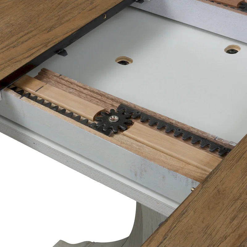 Table à Pied Central Blanc Ancien Repensée Façon Ferme