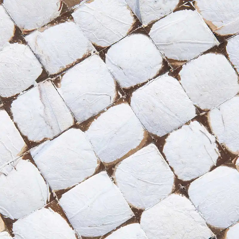 Table d'appoint cube Coquille de noix de coco blanche par East at Main