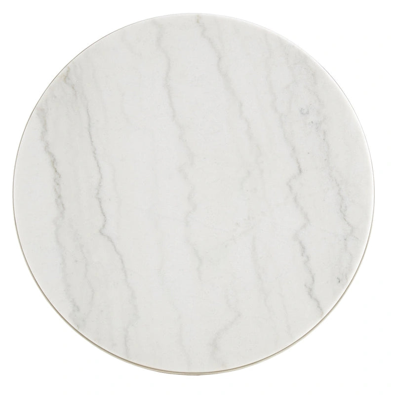 Table d'appoint ronde Egan Champagne Silver avec plateau en marbre par iNSPIRE Q Modern