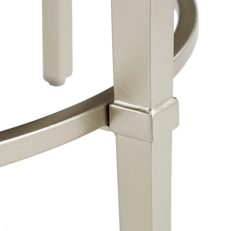 Table d'appoint ronde Egan Champagne Silver avec plateau en marbre par iNSPIRE Q Modern