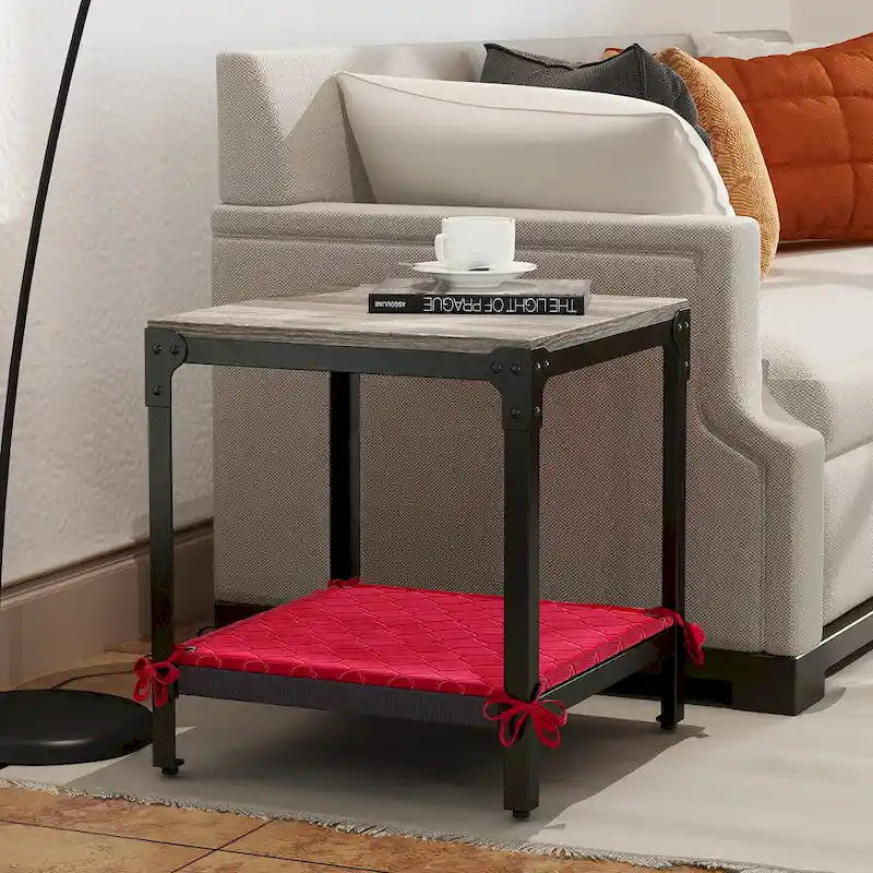 Table d'appoint moderne en bois Corvus Belmont Square avec rangement