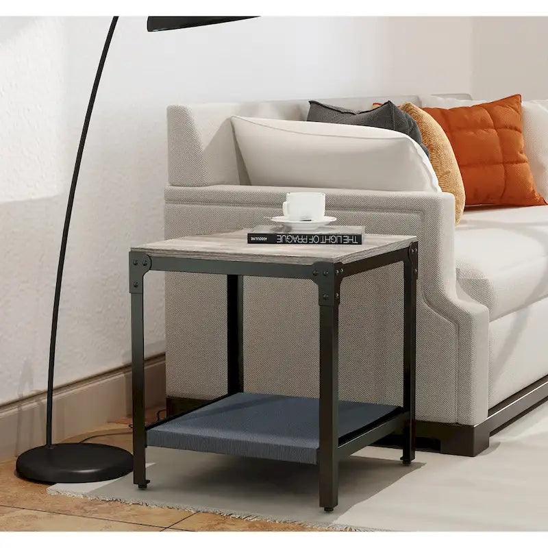 Table d'appoint moderne en bois Corvus Belmont Square avec rangement