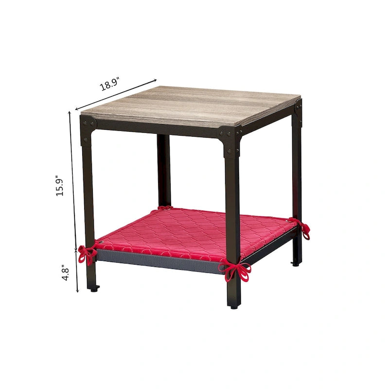 Table d'appoint moderne en bois Corvus Belmont Square avec rangement