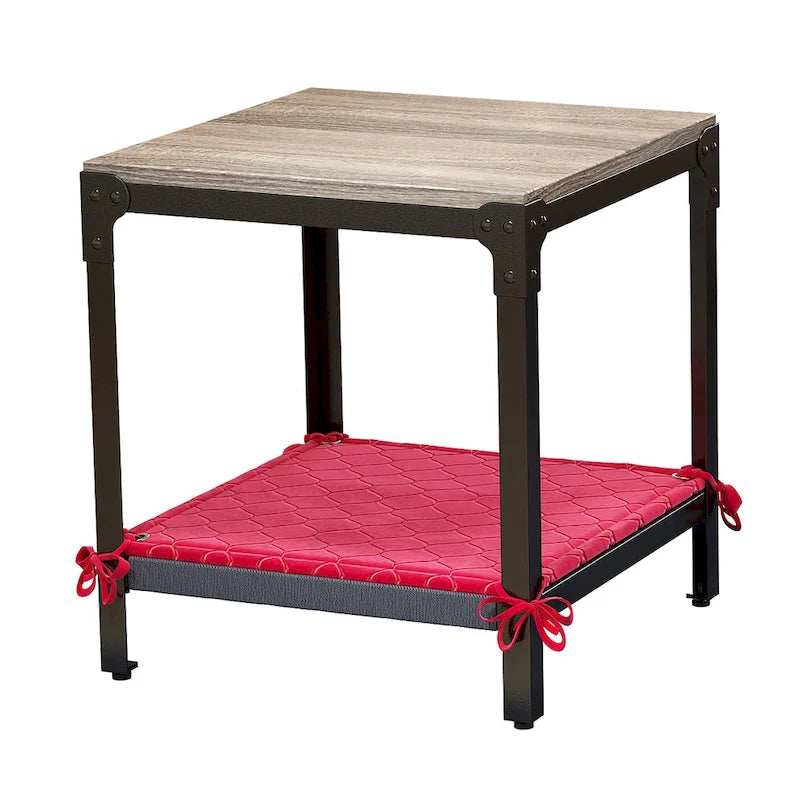 Table d'appoint moderne en bois Corvus Belmont Square avec rangement