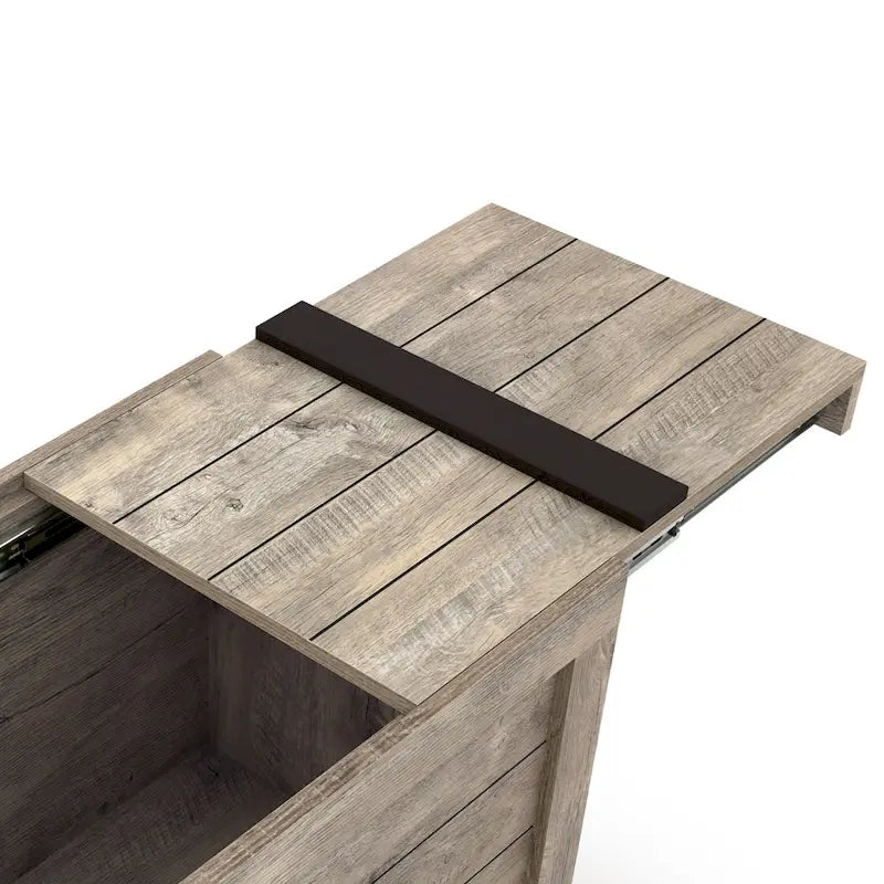 Banc de rangement rustique en chêne patiné DH BASIC par Denhour
