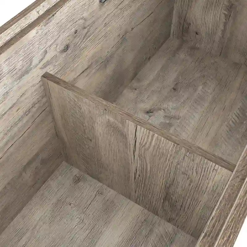 Banc de rangement rustique en chêne patiné DH BASIC par Denhour