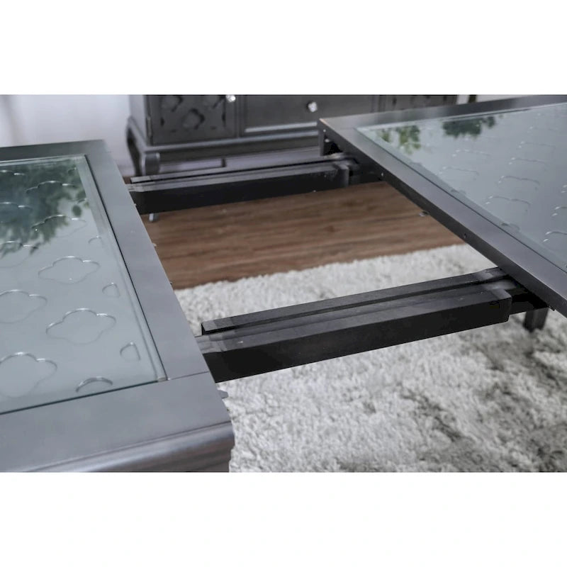 Table à manger extensible Tily Glam grise de 84 pouces Furniture of America