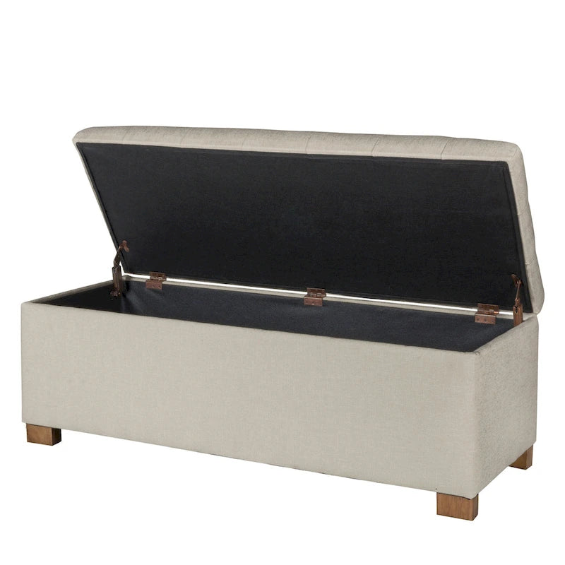 Banc de rangement capitonné Porch & Den Camero beige