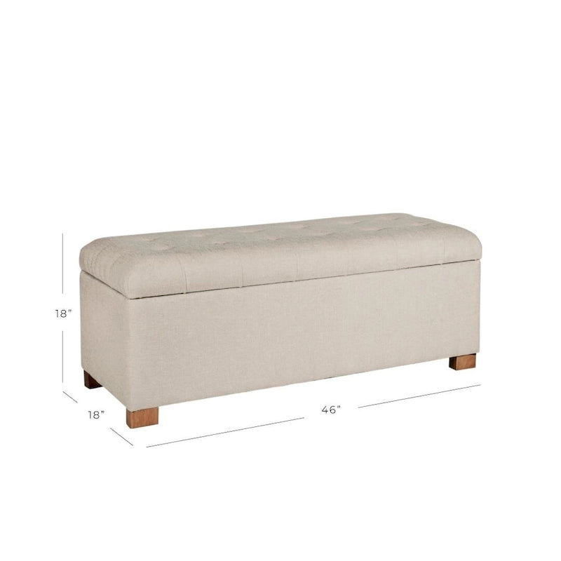 Banc de rangement capitonné Porch & Den Camero beige