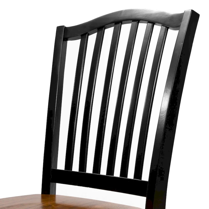 Chaises de salle à manger noires en bois à lattes Levole Farmhouse (lot de 2) par Furniture of America