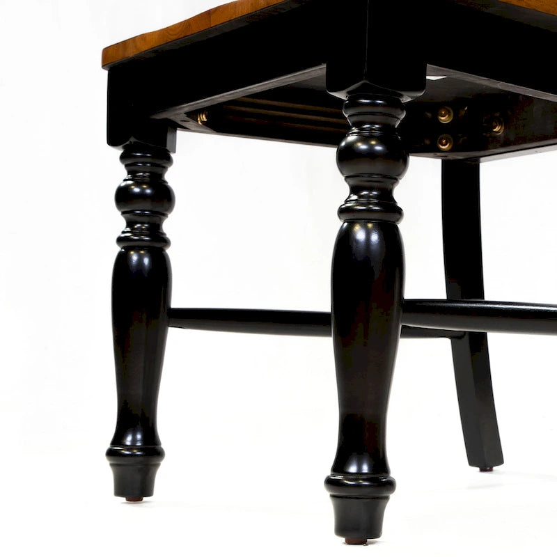 Chaises de salle à manger noires en bois à lattes Levole Farmhouse (lot de 2) par Furniture of America