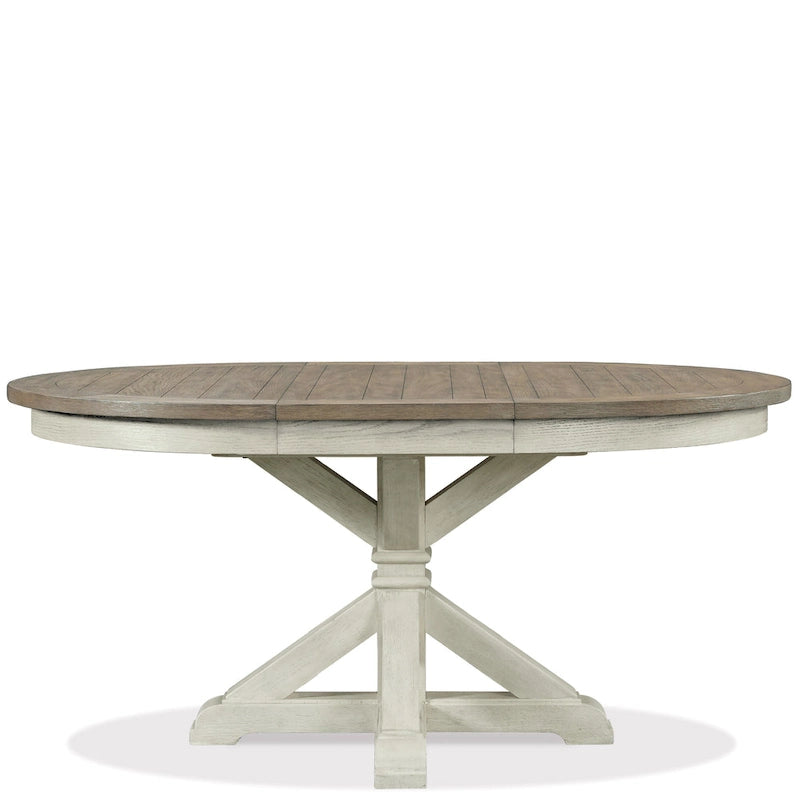 Ensemble de salle à manger 7 pièces Harola de Roundhill Furniture, table à manger ronde sur pied avec rallonge de 45,7 cm, 6 chaises d'appoint