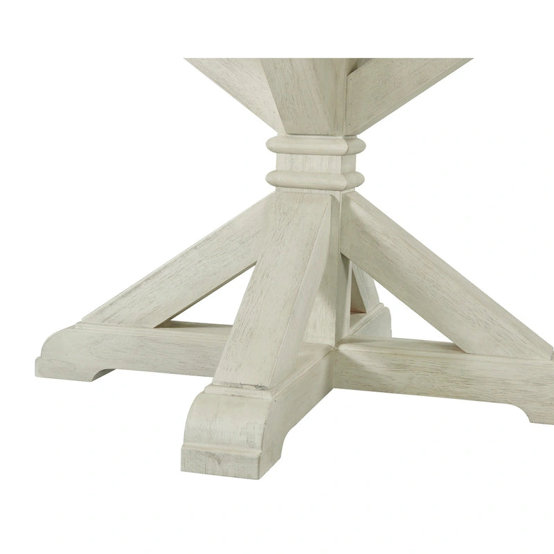 Ensemble de salle à manger 7 pièces Harola de Roundhill Furniture, table à manger ronde sur pied avec rallonge de 45,7 cm, 6 chaises d'appoint