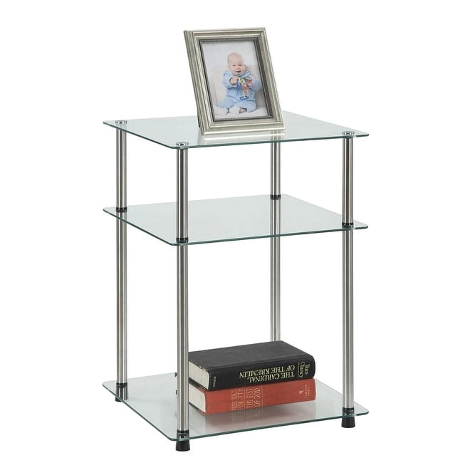 Convenience Concepts Designs2Go Table d'appoint classique à 3 niveaux en verre