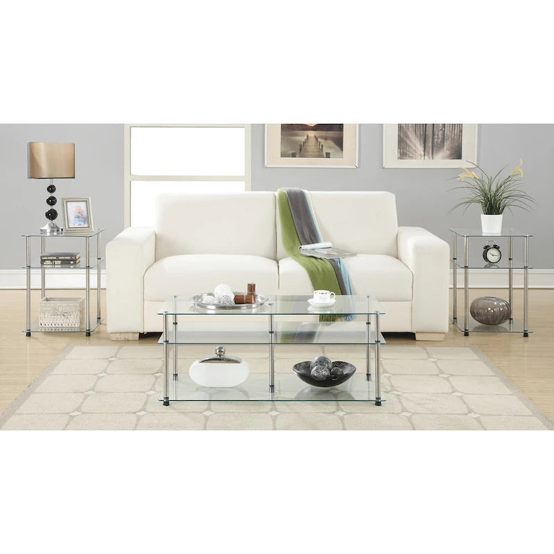 Convenience Concepts Designs2Go Table d'appoint classique à 3 niveaux en verre