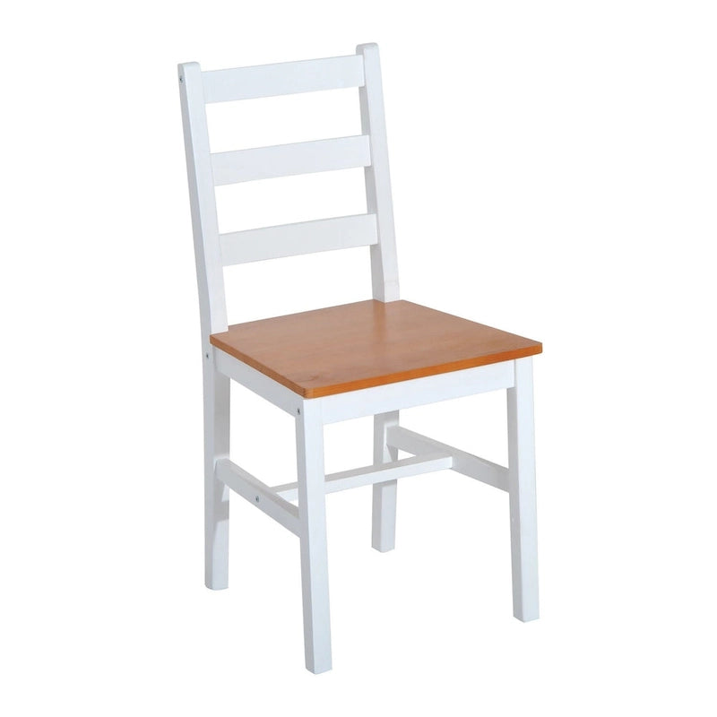 Ensemble de salle à manger cinq pièces en pin massif comprenant une table et des chaises à dossier haut
