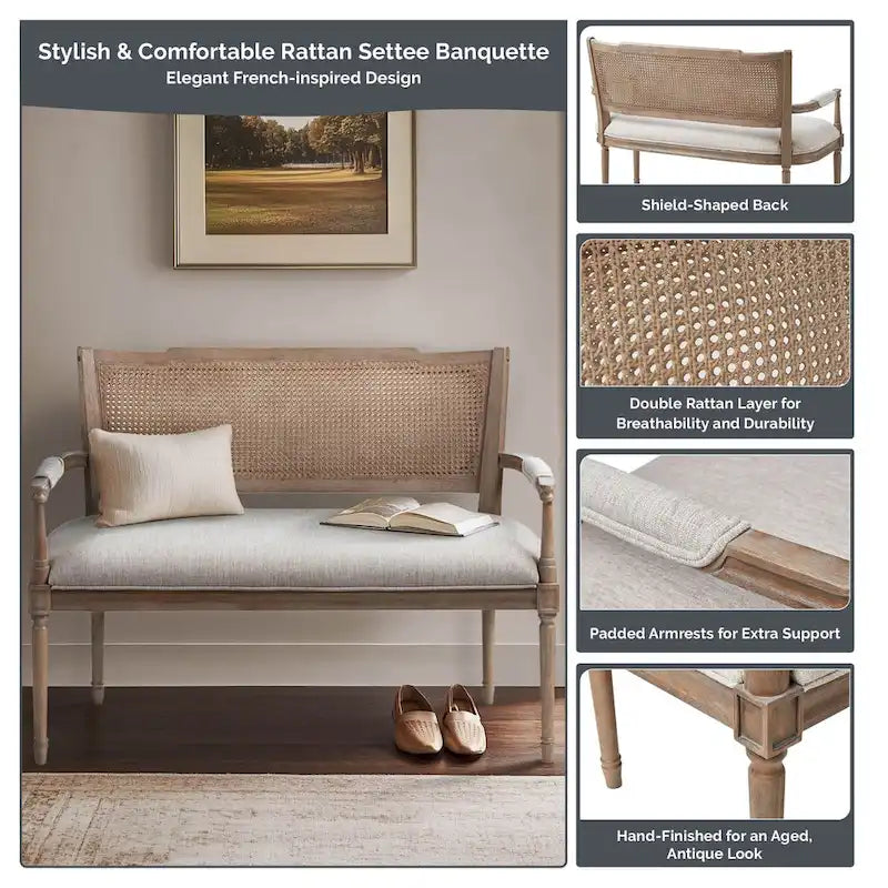 Causeuse Madison Park Willshire beige récupéré naturel
