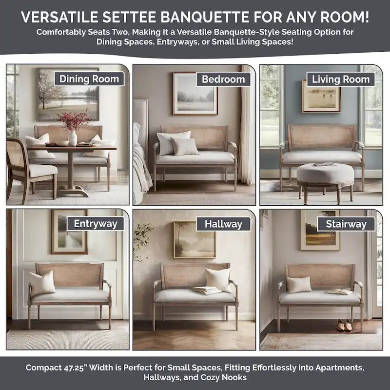Causeuse Madison Park Willshire beige récupéré naturel