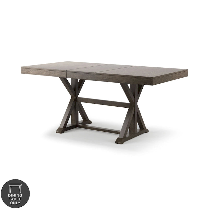 Table à manger extensible en bois Valjean Rustic Grey 78 po de Carbon Loft