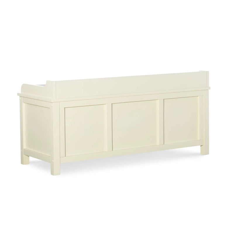 Banc de rangement capitonné en métal et bois Lakeville