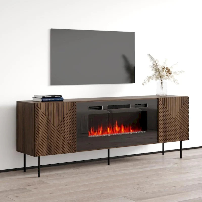 Meuble TV Cheminée Art Déco BL-EF