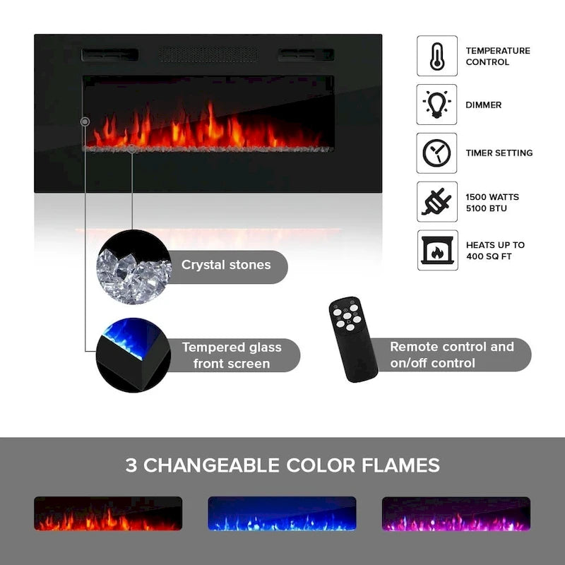Meuble TV Cheminée Art Déco BL-EF