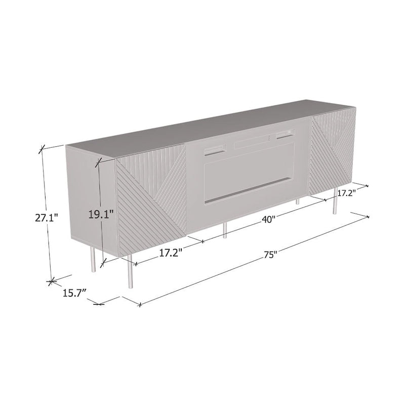 Meuble TV Cheminée Art Déco BL-EF