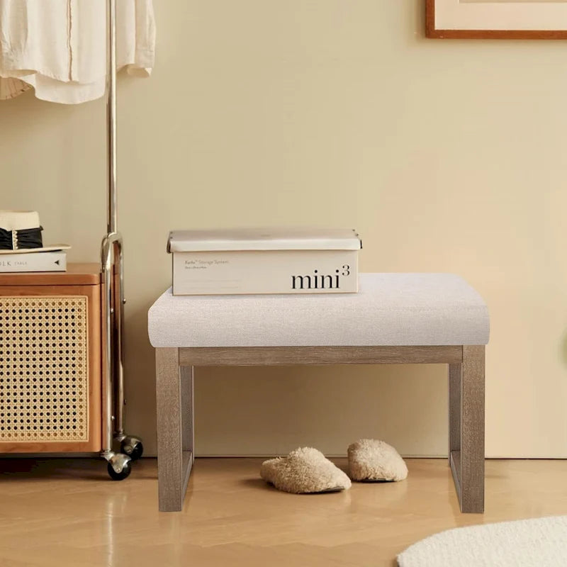 Banc-ottoman rembourré CangLong, beige