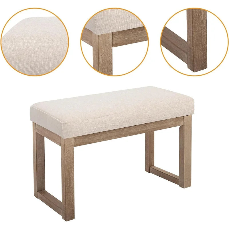 Banc-ottoman rembourré CangLong, beige