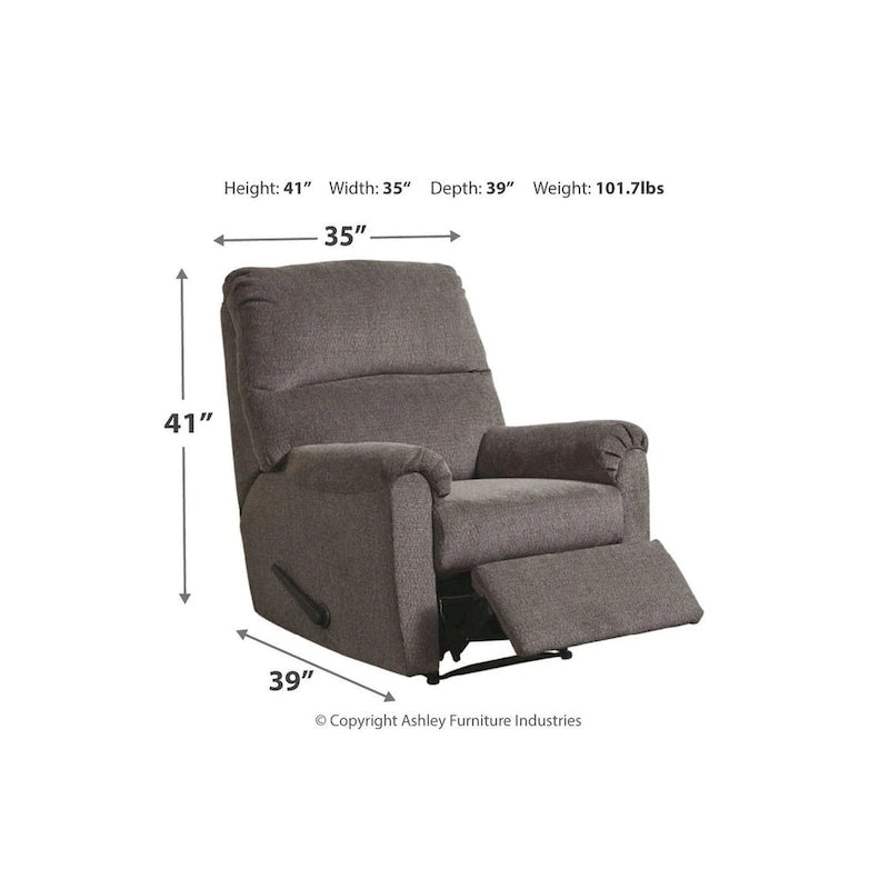Fauteuil relax Nerviano traditionnel zéro encombrement gris