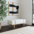 Banc rembourré HomePop avec piètement en bois