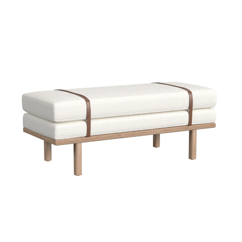 Banc rembourré HomePop avec piètement en bois