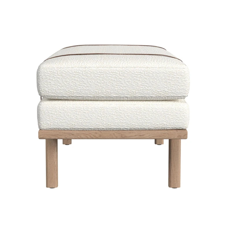 Banc rembourré HomePop avec piètement en bois