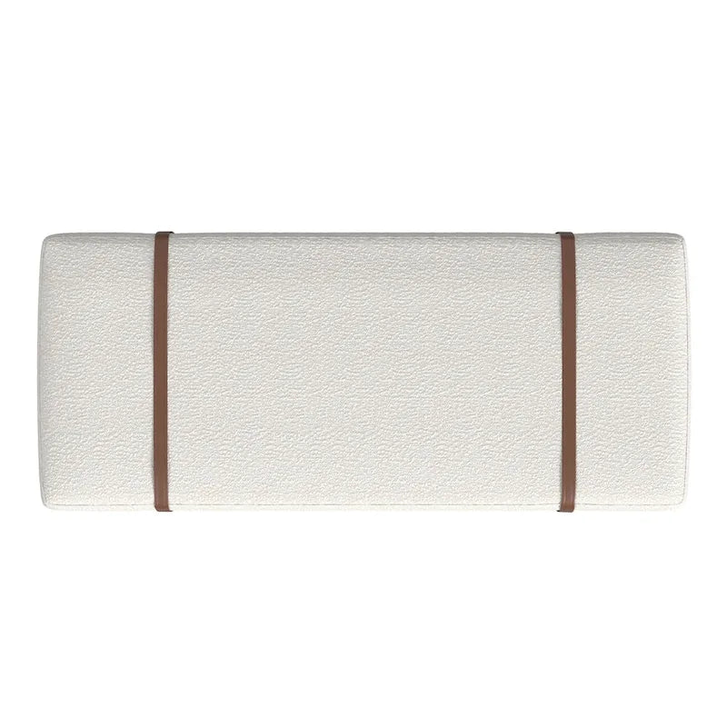 Banc rembourré HomePop avec piètement en bois