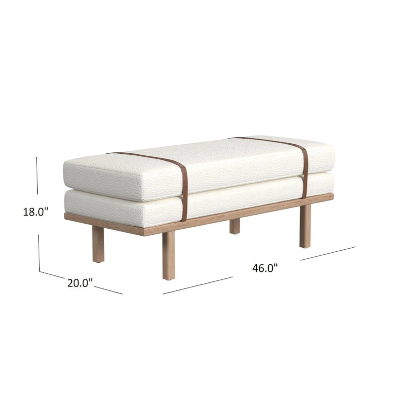Banc rembourré HomePop avec piètement en bois