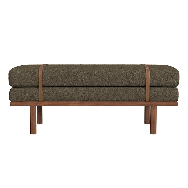 Banc rembourré HomePop avec piètement en bois