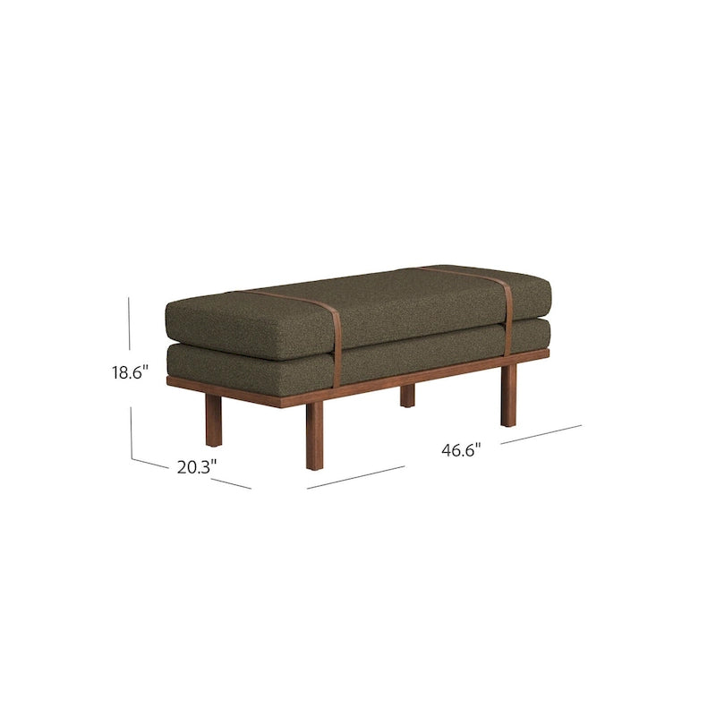 Banc rembourré HomePop avec piètement en bois