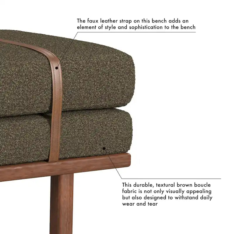 Banc rembourré HomePop avec piètement en bois