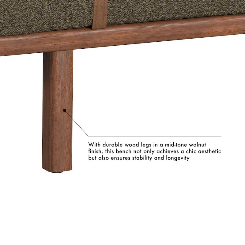 Banc rembourré HomePop avec piètement en bois