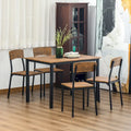 HOMCOM Ensemble table et 4 chaises de salle à manger, design industriel moderne, pour petits espaces, cuisine, salle à manger