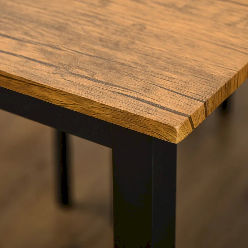 HOMCOM Ensemble table et 4 chaises de salle à manger, design industriel moderne, pour petits espaces, cuisine, salle à manger